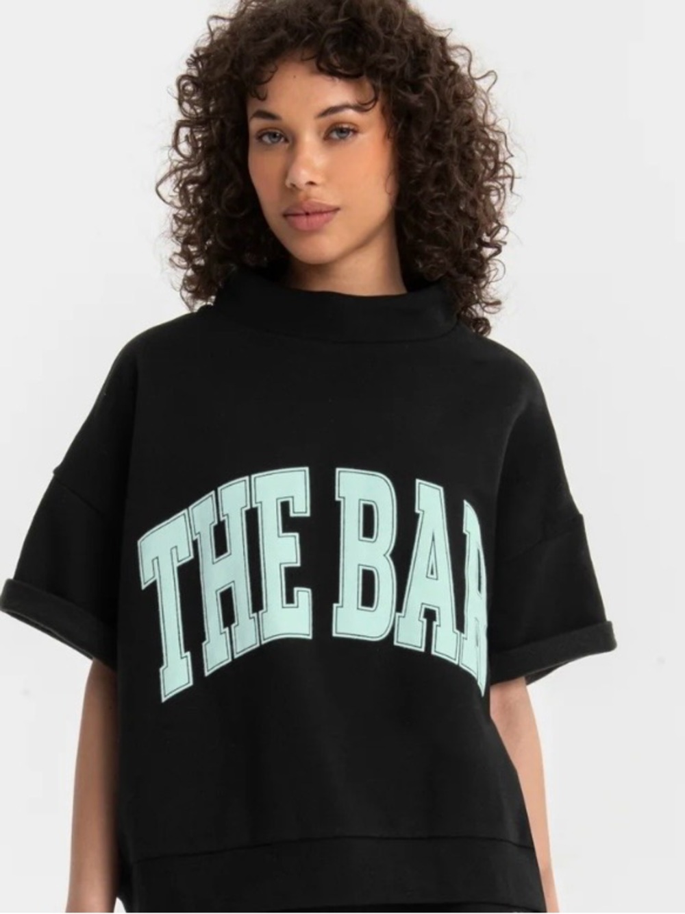THE BAR HIGHNECK SHORT SLEEVE BLACK/MINT